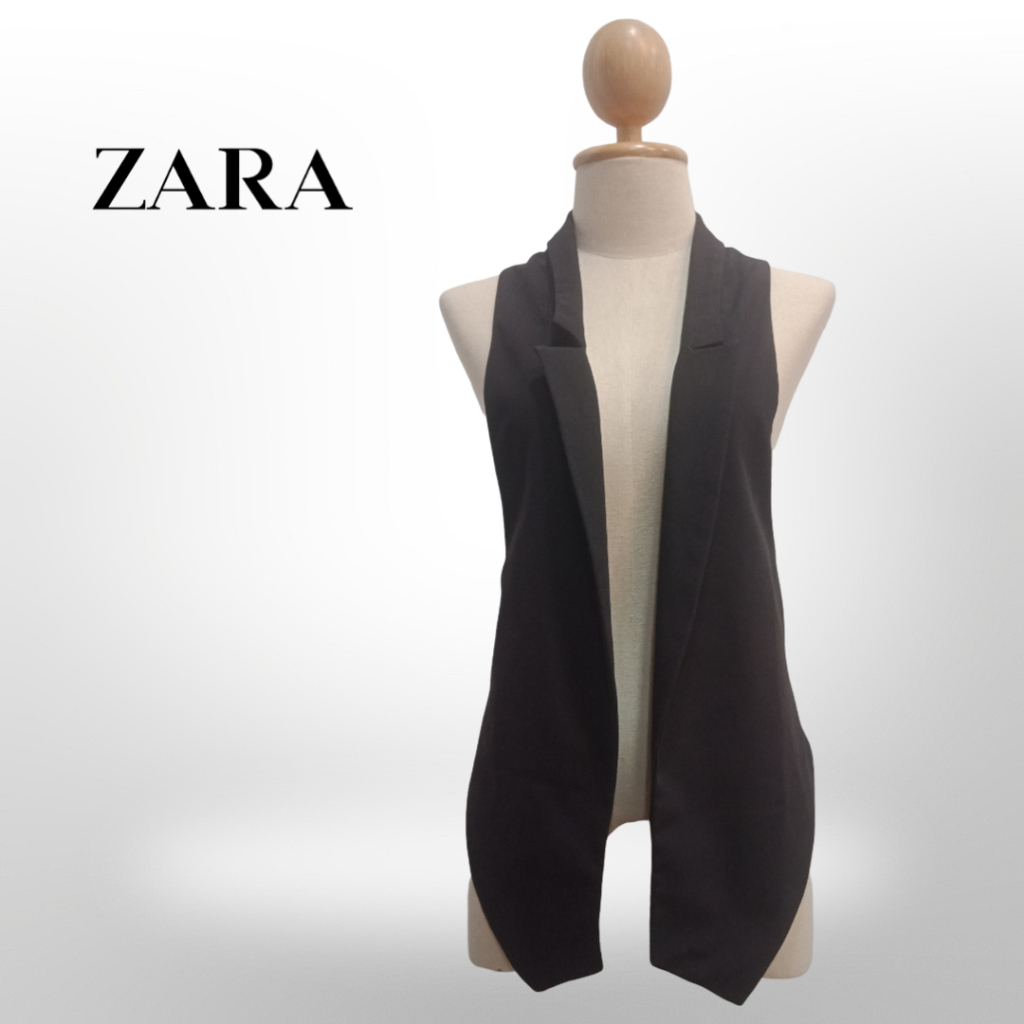 เสื้อSuit waistcoatงาน ZARA  EUR S  ผ้าโพลีสีดำ มีซับ เปิดหน้า  อก32-34 ยาว24