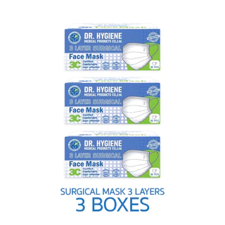 [Official] Dr. Hygiene Surgical Mask หน้ากากอนามัยทางการแพทย์ดร.ไฮจีน 3ชั้น (50ชิ้น 3กล่อง)
