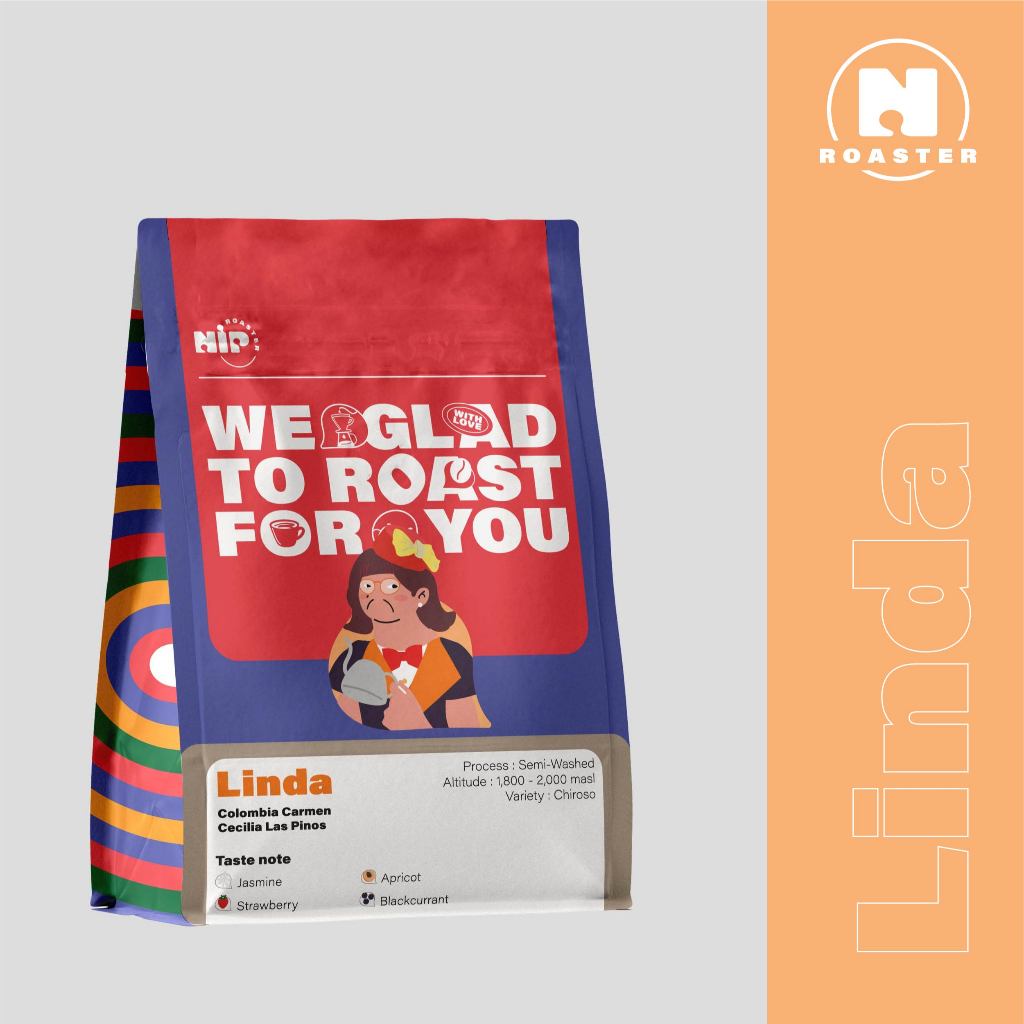 [NiP COFFEE] เมล็ดกาแฟ Linda - Colombia Carmen Cecilia Las Pinos, Semi-Washed Process (150g)