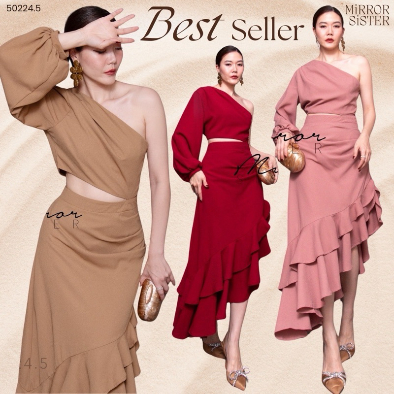 mirrorsister 50224.5 เดรสไหล่เดียว ตัวเก๋ตัวเฟียส
