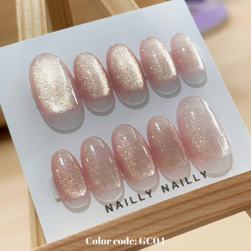 *New* เล็บPvcงานเจล ลายลูกแก้วทอง #เล็บเจล #เล็บปลอมสำเร็จรูป #เล็บปลอม