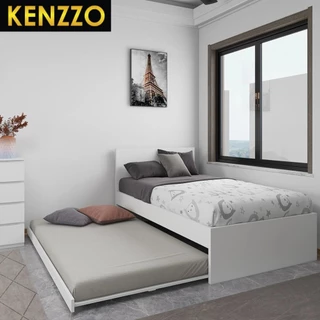 พร้อมส่ง KENZZO: Snow series เตียง เตียงนอน แบบมีหัว/ไม่มีหัว ลิ้นชัก นอน2ชั้น ดึงออก-เก็บได้ ขนาด 3 ฟุต สไตล์มินิมอล