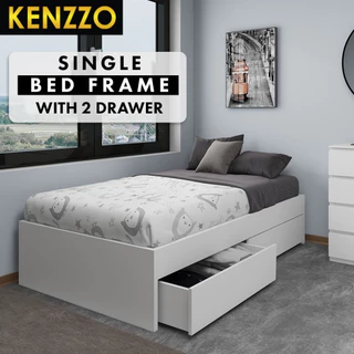 พร้อมส่ง KENZZO: Snow series เตียง เตียงนอน แบบมีหัว/ไม่มีหัว ลิ้นชัก นอน2ชั้น ดึงออก-เก็บได้ ขนาด 3 ฟุต สไตล์มินิมอล
