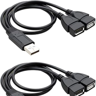 สั่งซื้อเลย! USB 2 0 ชายสอง USB หญิงสายแยก 2 พอร์ต USB Hub Data Cable สําหรับชาร์จและถ่ายโอนข้อมูล