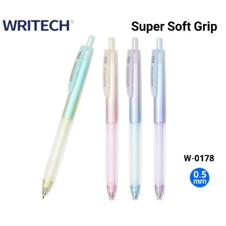 Writech ปากกาเจล #W-0178 รุ่น Super Soft Grip ขนาด 0.5 มม. หมึกน้ำเงิน หมึกแห้งไว (ราคาต่อ 1 ด้าม)