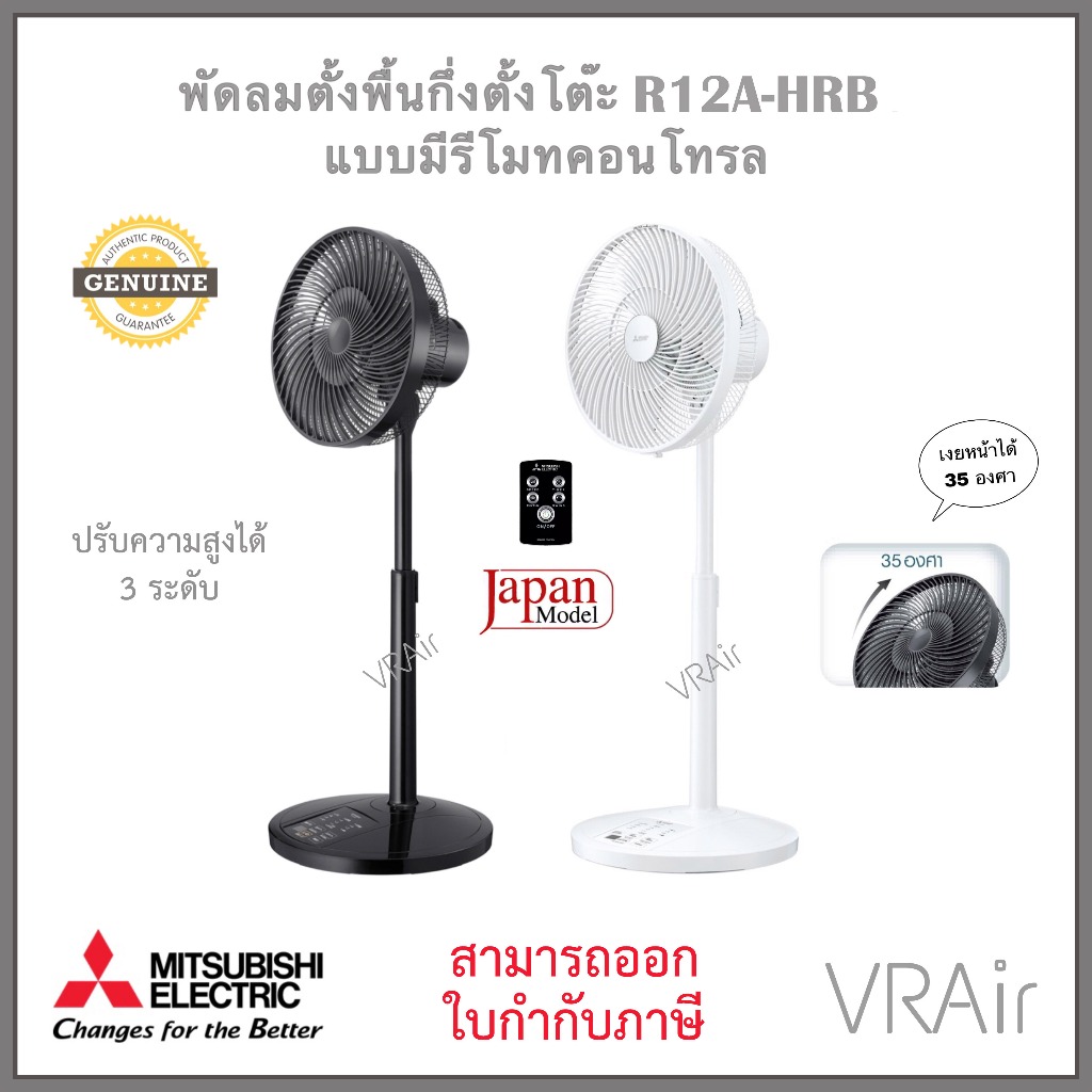 พัดลม R12A-HRB Mitsubishi ใบพัด 12นิ้ว Japan Model Fan