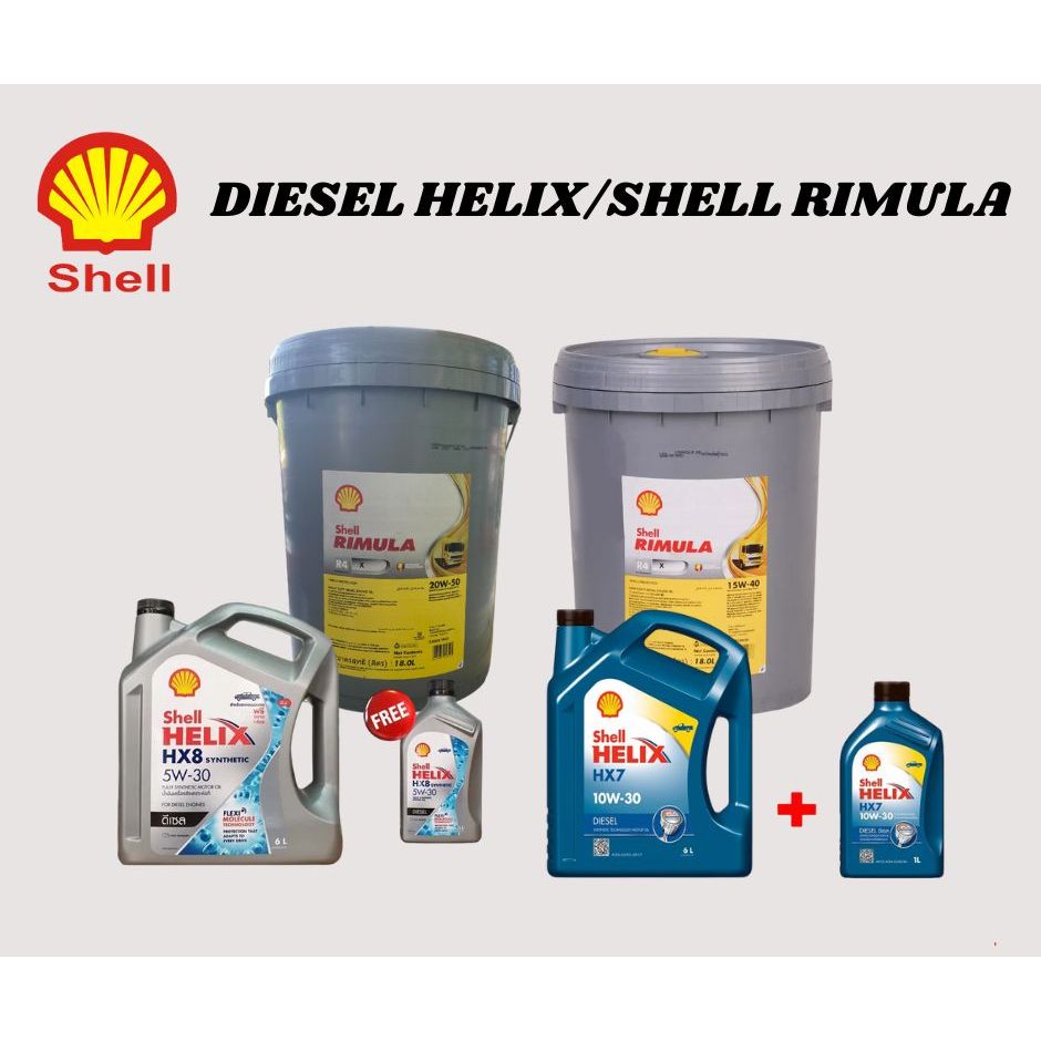 น้ำมันเครื่องสังเคราะห์ เชลล์ Shell ริมูล่า/น้ำมันเครื่องเบอร์ 15W40/น้ำมันเครื่องเบอร์ 20W50