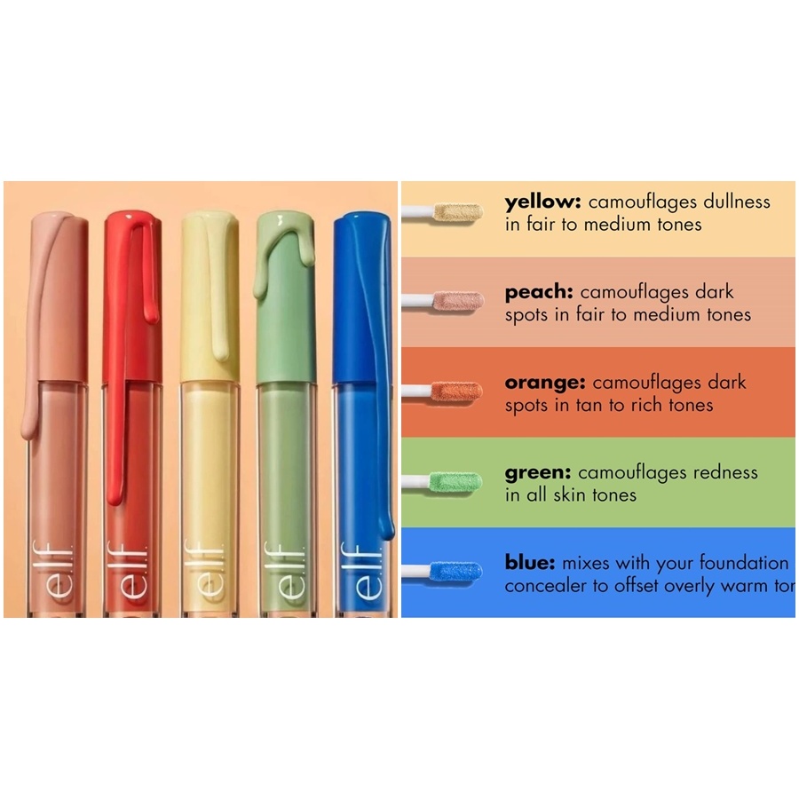 ✅ของแท้✅ e.l.f. Camo Color Corrector, 2.8 ml ปรับสีผิว ปกปิด ชุ่มชื้น บางเบา