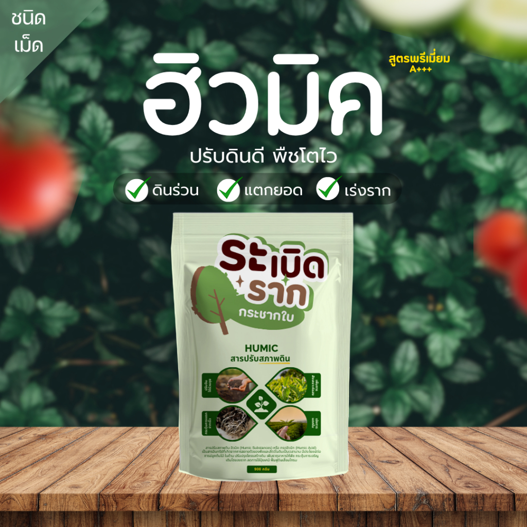 ฮิวมิคเข้มข้น ระเบิดราก ปรับสภาพดิน โตไวกว่าปกติ3เท่า