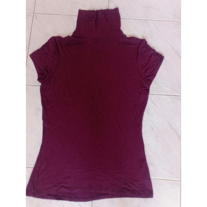 ถ671(61m)ส8เสื้อคอปีนสีแดงเลือดหมูงานป้ายhmm ป้ายืดตามตัวผ้าดีใส่สบายรอบเอว:รอบอก:"สะโพก:"เสื้อยาว:"