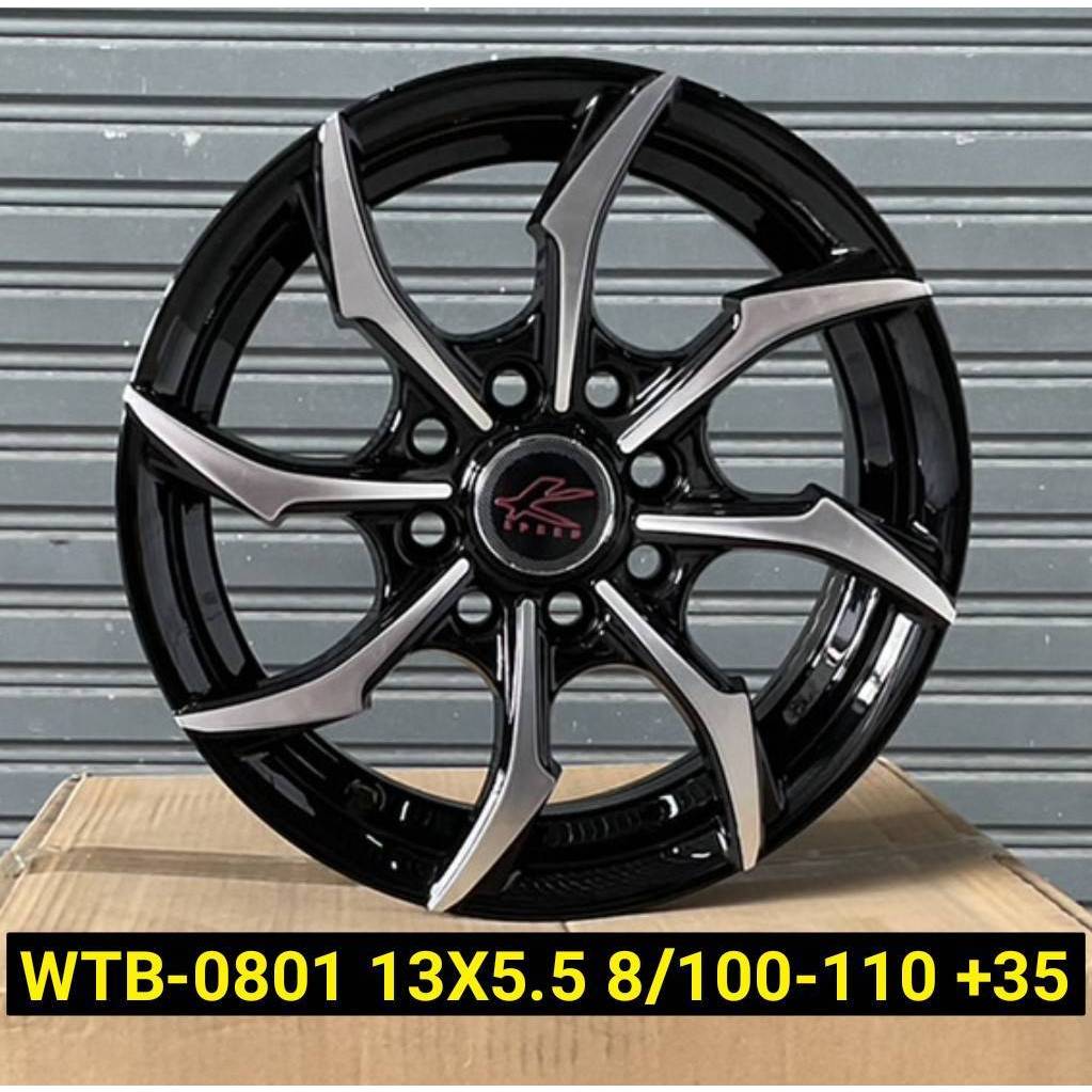 ล้อแม็กซ์ Kspeed WTB 0801 สีดำหน้าเงา 5.5-13นิ้ว 4รู100/110 ET35 [20558]