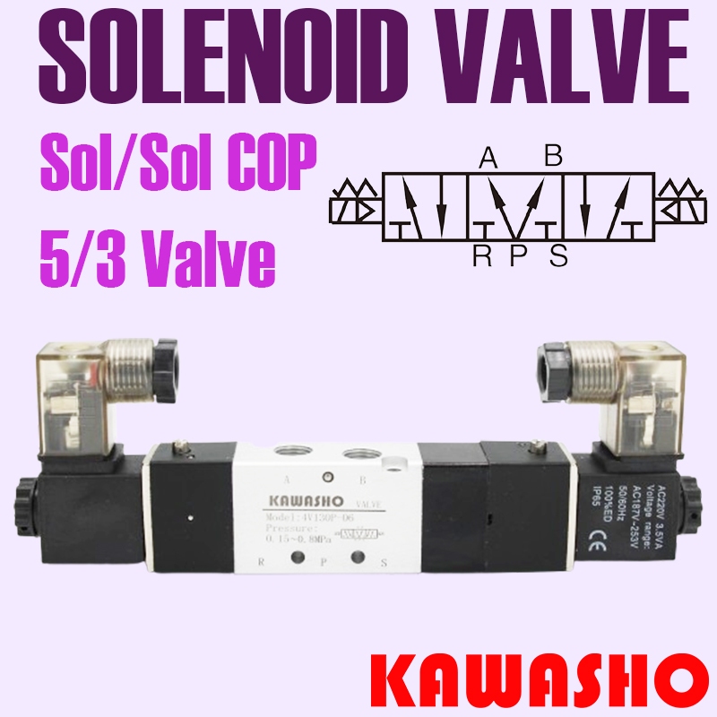 โซลินอยด์ วาล์ว 4V130P-M5 / 4V130P-06 / 4V230P-06 / 4V230P-08 / 4V330P-08 / 4V330P-10 / 4V430P-15 So