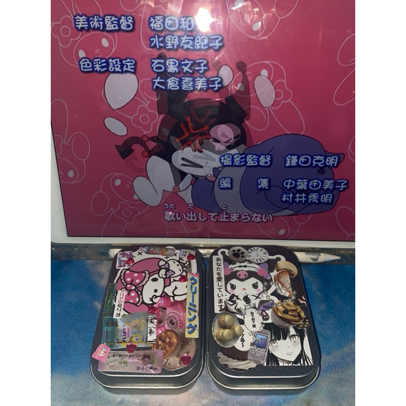 🐰ྀི 🎸Kuromi/Mymelody tin wallet ⋆ 𐙚 ̊.🖤