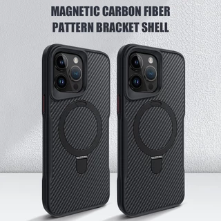 Carbon Fiber Magnetic เคสทรศัพท์ For iPhone 16 Pro Max 13 11 15 14 Plus 12 15promax 16promax 14promax เคสกันกระแทกไอโฟน