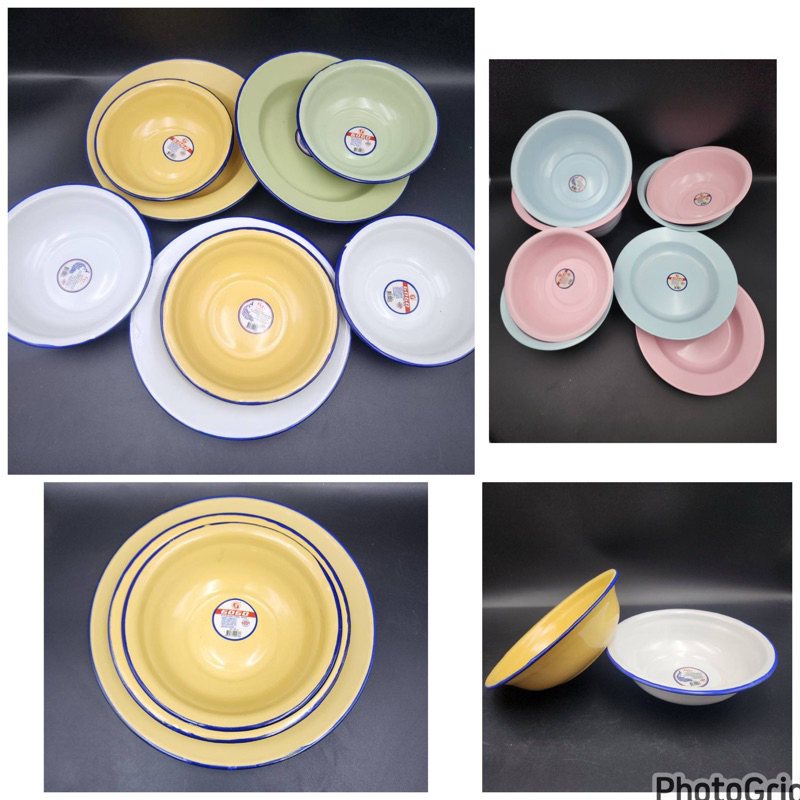 ถ้วยจานสังกะสี ชามวินเทจ 🍽️