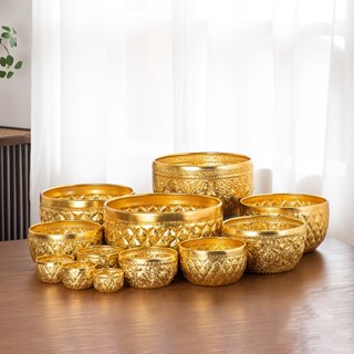 ชามดีบุกขันน้ำ ลายตะวัน6 8 10 12 14 16 ซม. (ทอง) ขันเงิน ขัน…