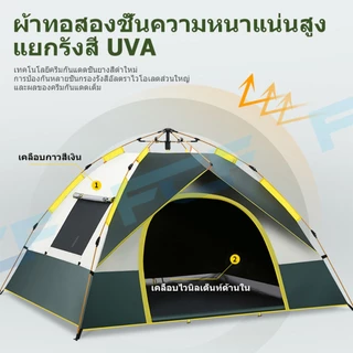 FCF เต้นท์แคมป์ปิ้ง้ เต้นท์ นอน 3 4 คน คน เต็นท์สนาม เต็นท์เดินป่า เต็นท์นอน เต็นท์พับได้ เต้นท์กางอัตโนมัติ