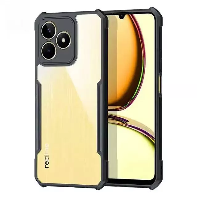 เคส กันกระแทก ขอบดำ For Realme Note60 Note50 Realme C61 C51 C53 C63 Realme 11 11X C55 เคสหลังใส หลังแข็ง ขอบนิ่ม