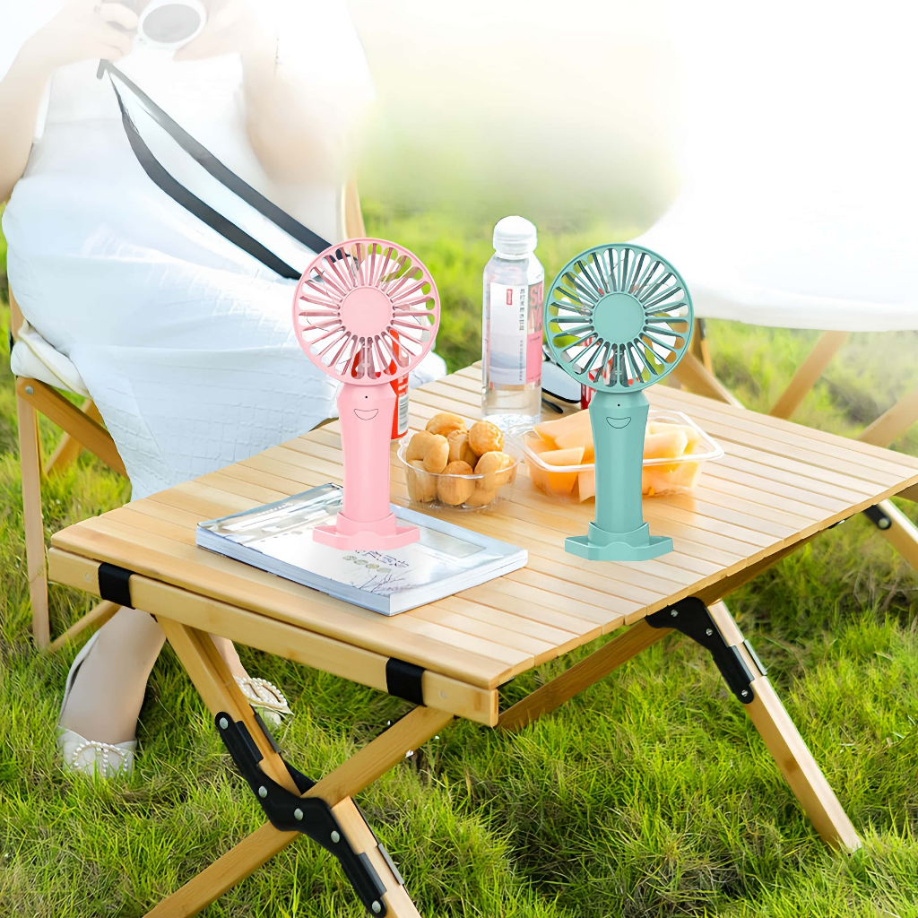 AIIJAA พัดลมพกพา Mini Turbo Fan พัดลมมือถือปรับแรงลมได้ 100 ระดับ พัดลมเย็น USB ชาร์จได้ มีจอ LED พับได้ ตั้งโต๊ะได้