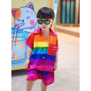 ส่งไว✅ผ้าสะปันสีรุ้ง สดใสมากกก🌈🌈