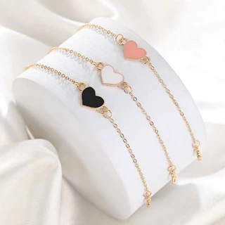 Vogue🌟พร้อมส่ง🌟แฟชั่นสร้อยข้อมือหัวใจพีชสร้างสรรค์สร้อยข้อมือข้อมือที่เรียบง่ายหัวเข็มขัดสร้อยข้อมือโลหะ (BRL-1/BRL-2)