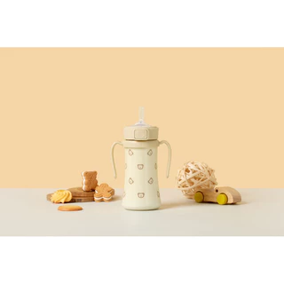 ขวดหัดดูด Grosmimi PPSU Dotgom Straw Cup 300มล. ฝาปิดแบบ One Touch Cap และที่จับหมุนได้ 360 องศา