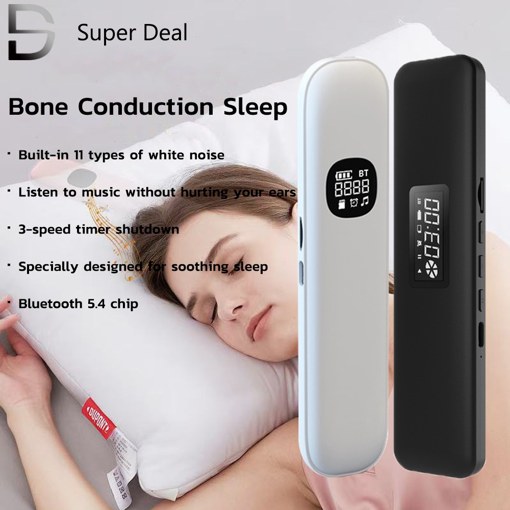 แบบพกพาและสะดวกอัจฉริยะ Bone Conduction Sleep Speaker ลําโพงจอแสดงผล LED Bluetooth 5.3 ลำโพงใต้หมอน Type-C