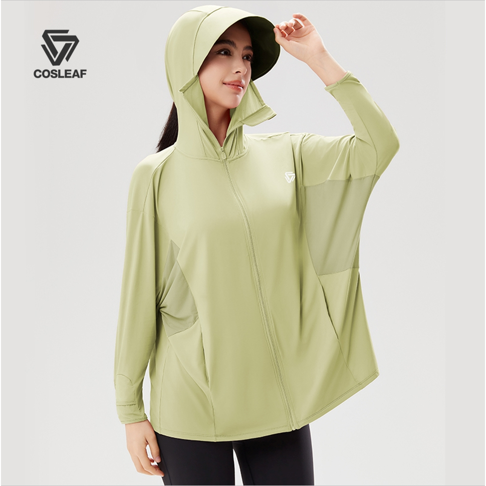 Cosleaf เสื้อกันแดด Oversized Unisex UPF50+ มีฮู้ดคลุมครึ่งหน้า ผ้าแห้งไว ต้านกลิ่น ระบายอากาศดี ได้ทุกกิจกรรมกลางแจ้ง