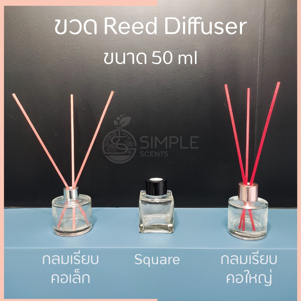 ขวด Reed Diffuser รุ่น กลมเรียบ 50 ml / ขวดน้ำหอมปรับอากาศ