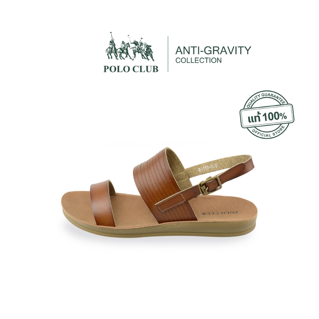 POLO CLUB รองเท้าแตะรัดส้น รุ่น  AG-2739 สีกากี | รองเท้ารัดส้นผู้หญิง