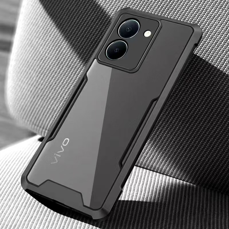เคส กันกระแทก ขอบดำ For Vivo Y27 Y27S Y36 เคสหลังใส หลังแข็ง ขอบนิ่ม