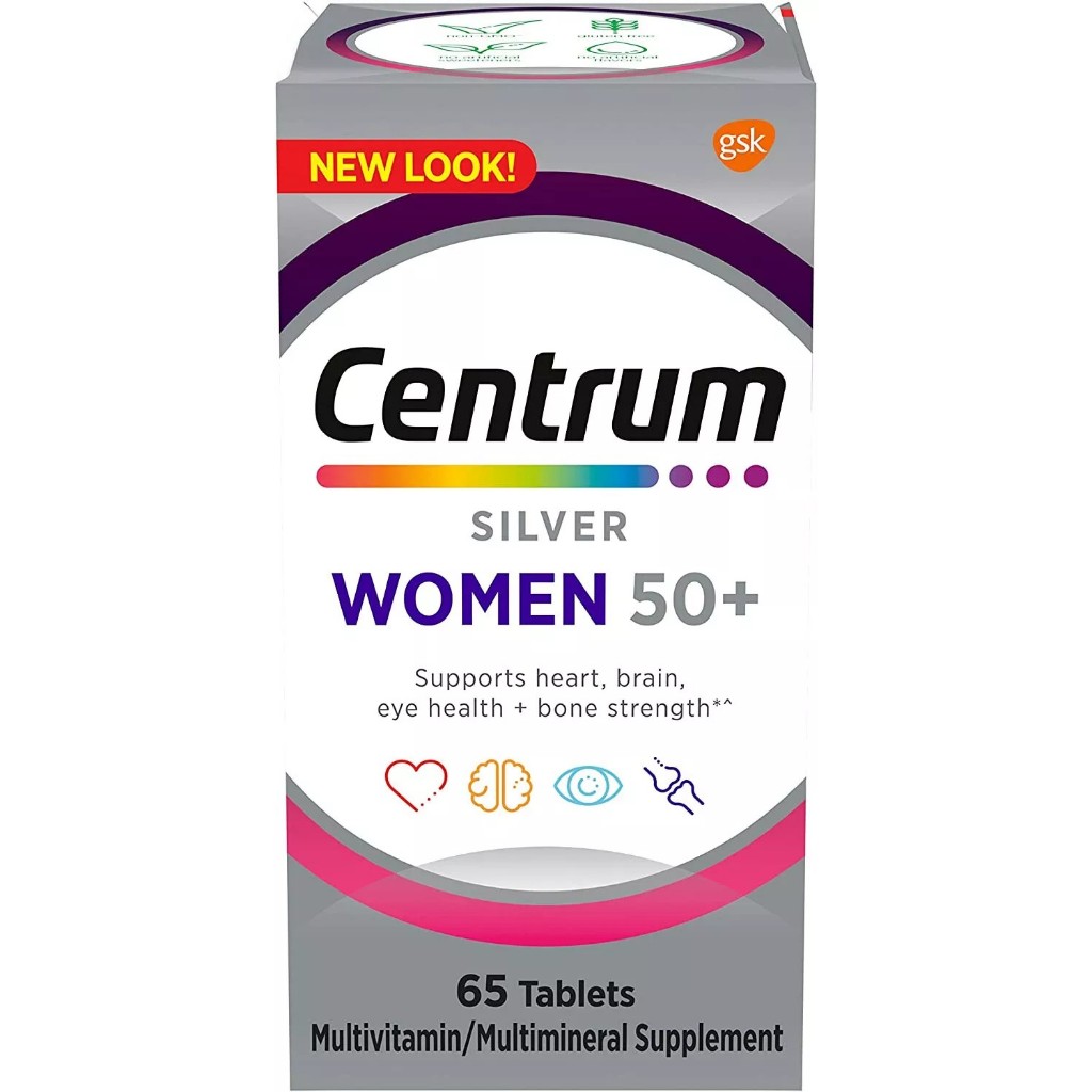 exp.05/26 centrum silver women 50+ multivitamin/mineral, 65 tablets สำหรับผู้หญิงวัย 50+