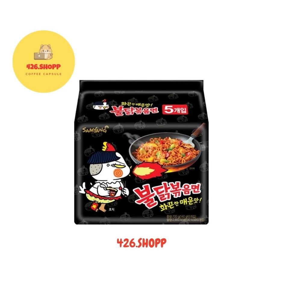 [เลือกรส] Samyang Buldak Hot Chicken Ramen ซัมยัง บูลดัก ฮอต ชิคเก้น ราเมงกึ่งสำเร็จรูปแบบแห้ง แพ็ค 5 ห่อ