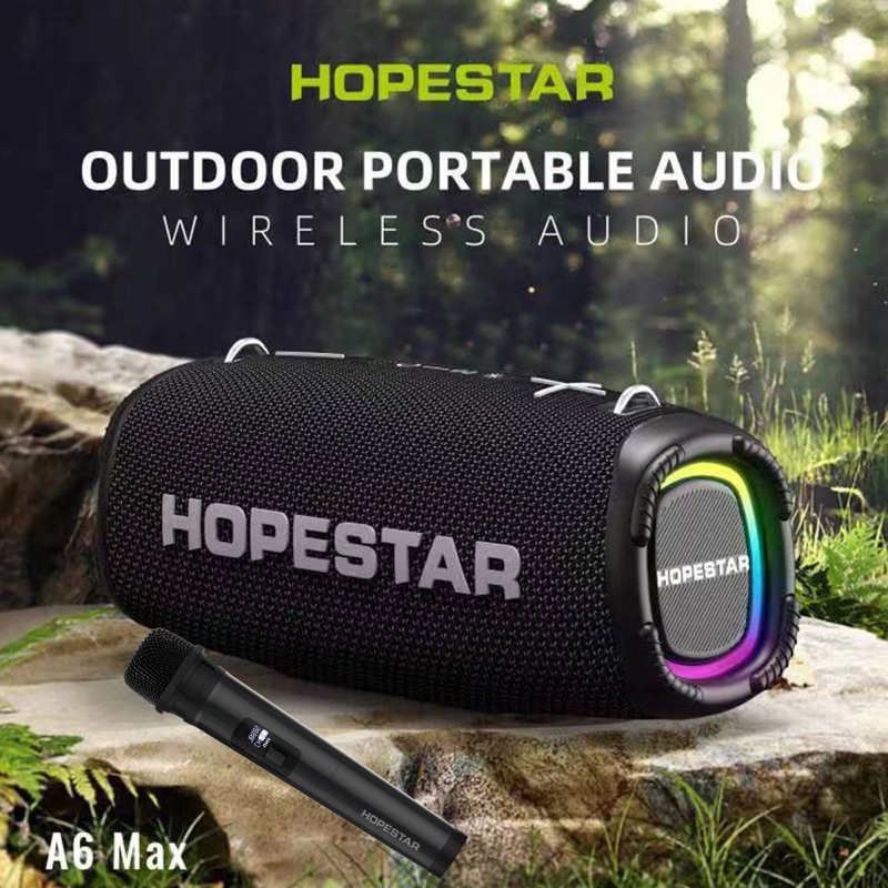 SY-ลำโพงบลูทูธHOPESTAR A6Max 80วัตต์ แถมไมค์1อัน ปรับเบสได้ 3โหมด ของแท้100%