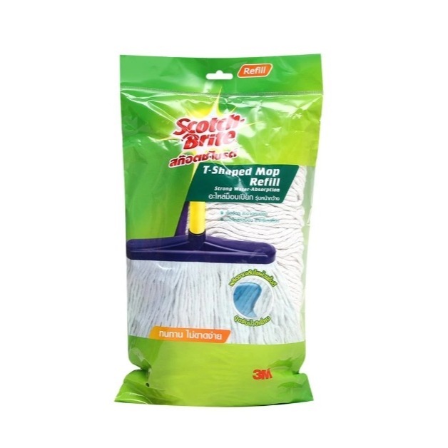 3M สก๊อตช์-ไบรต์ ไม้ม็อบเส้นผ้าฝ้าย รุ่นหน้ากว้าง ม็อบเปียก Scotch-Brite T-Shape Mop - รูปที่ 4