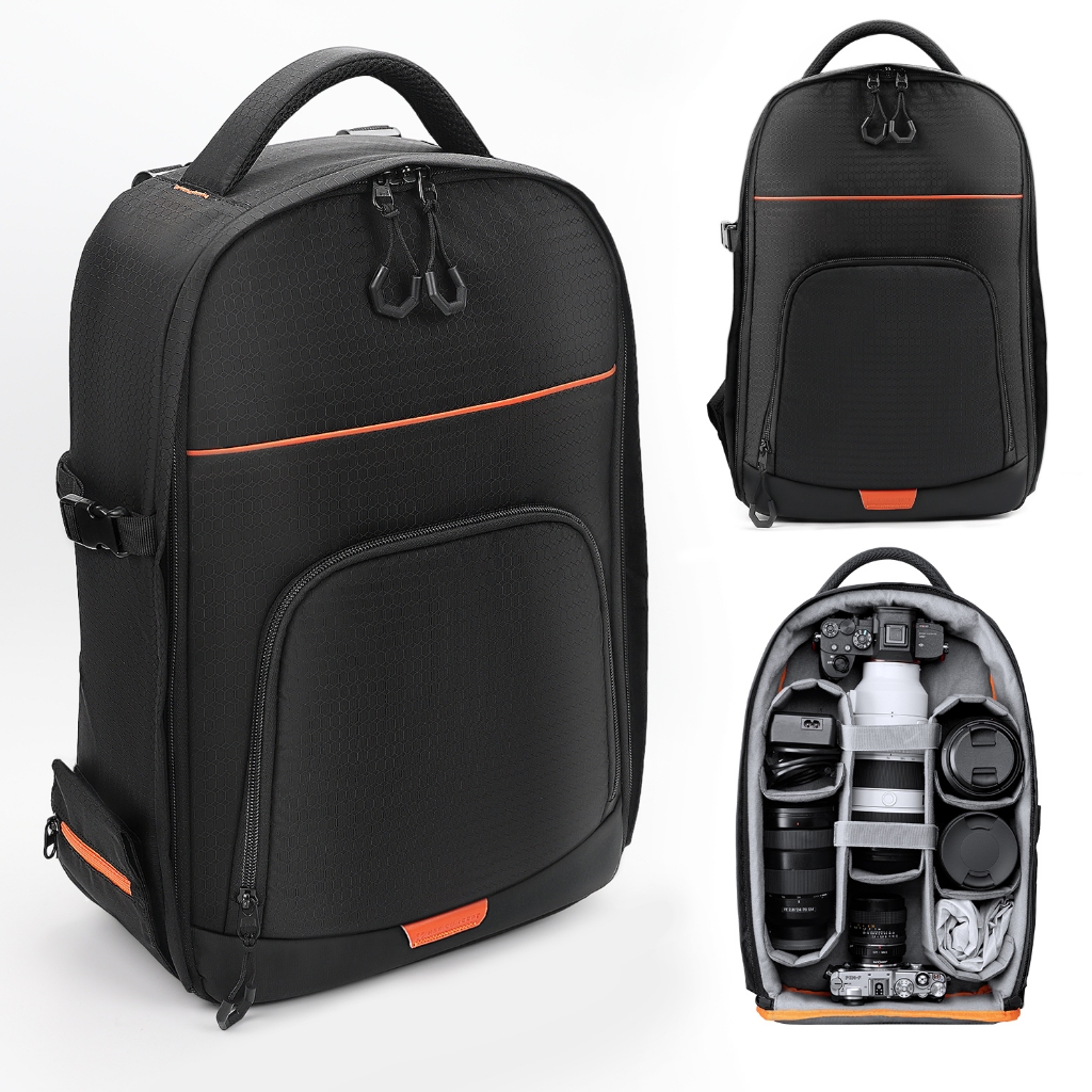 K&F CONCEPT Camera Backpack Black Waterproof Can Hold 15.6-inch LaptopPhotographyBackpackCapacity18L