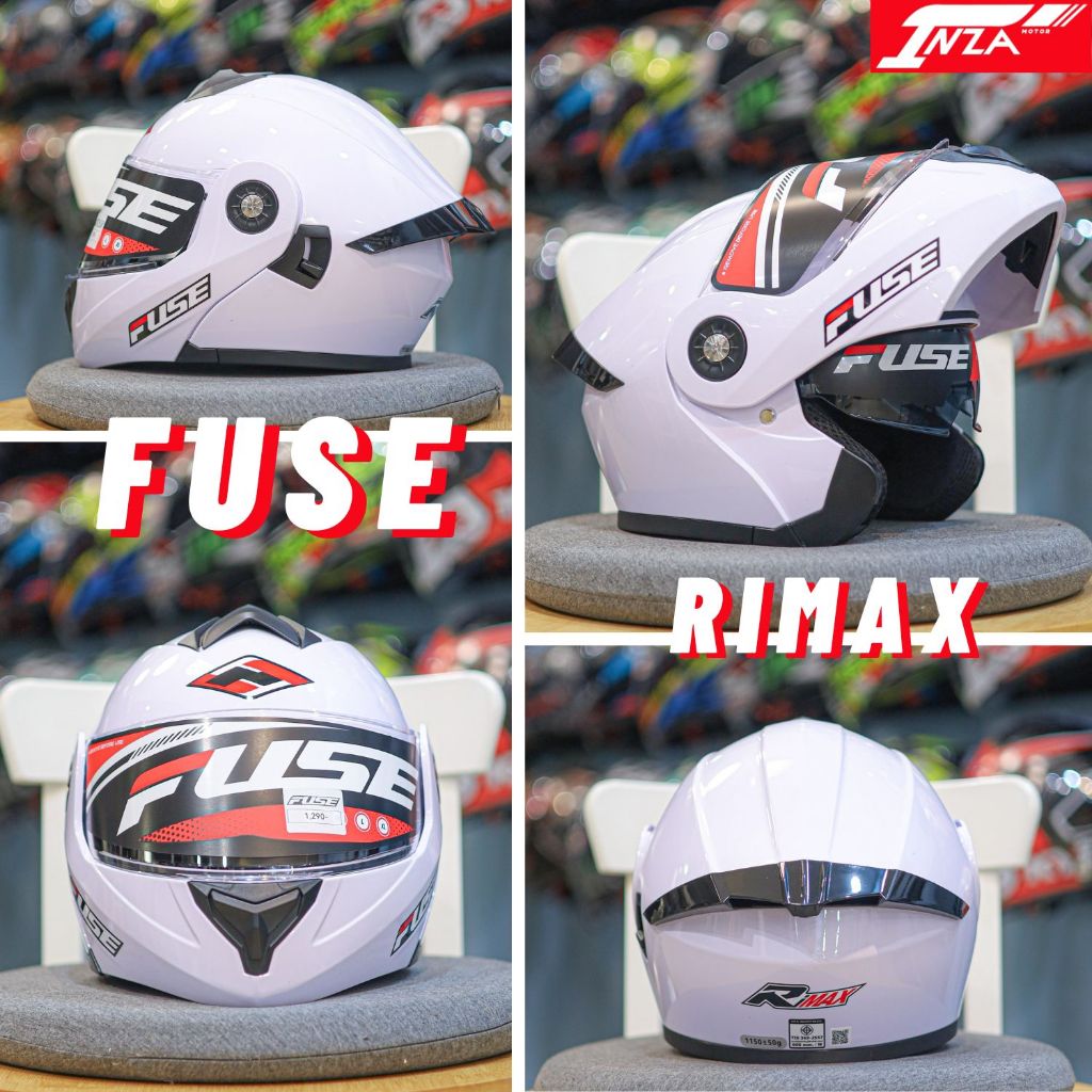 FUSE HELMETS รุ่น RIMAX หมวกกันน็อคเปิดคาง มีแว่นด้านใน 2 ชั้น