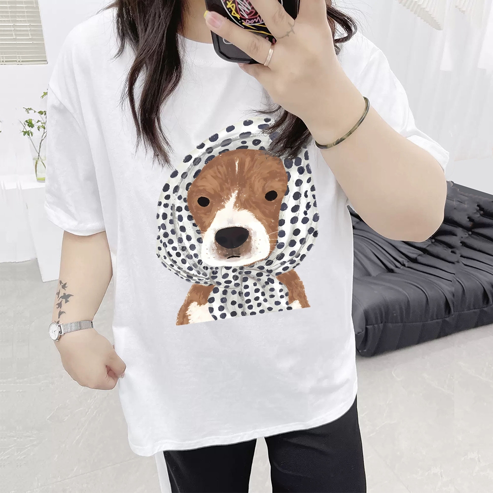 Teddy Tee เสื้อยืดสาวอวบ สวมใส่สบาย เสื้อลายหมา สาวอวบ พรางหุ่น ไม่แน่น ผ้าฝ้าย100% เสื้อน่ารัก xxxl ราคา ถูกที่สุด ดีลบีเคเค แกลเลอรีภาพที่ 2