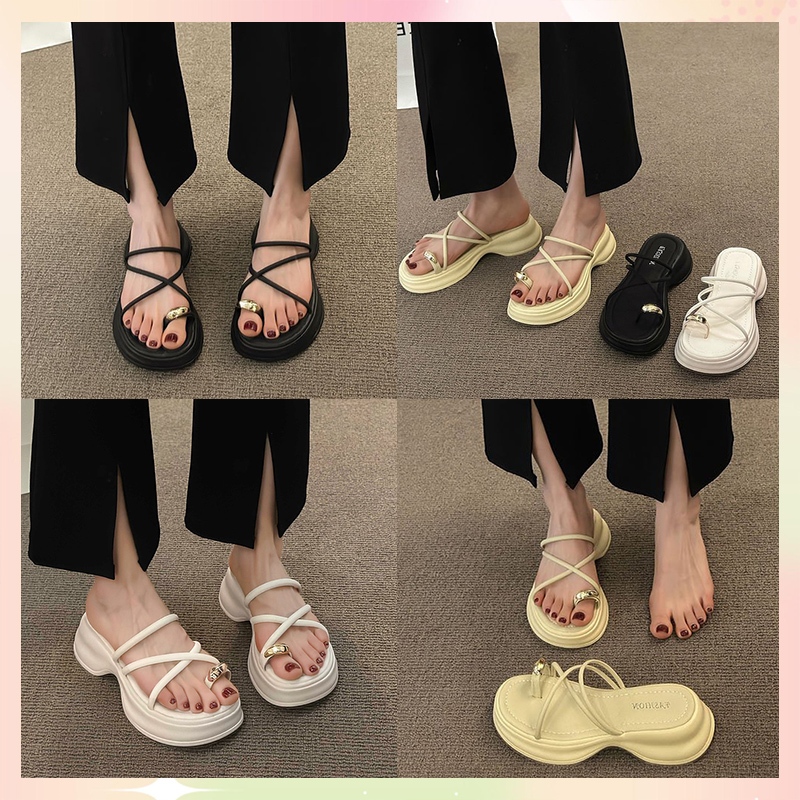 Lateye เข้าใหม่  รองเท้าแตะแฟชั่นแบบสวมผู้หญิง  เป็นงานเสริมส้นสูง 2 นิ้ว  นิ่ม ใส่สบาย ราคาปัง สั่งมาเล้ยพร้อมส่งมากก
