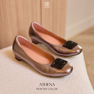 Shoowy รองเท้าหนังแกะรุ่น Athena Pewter Color (สีเทาเมทัลลิค…