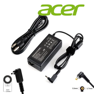 อะแดปเตอร์โน๊ตบุ๊ค Acer 19V3.42A(65W) หัวขนาด มีหัว2ขนาด 3.0x1.1mm 5.5*1.7mm พร้อมสายไฟAC Laptop Power Notebook Adapter