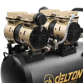 DELTON ปั๊มลมออยล์ฟรี 50 ลิตร 1,700W มอเตอร์คู่ ถังลม ไม่ใช้น้ำมัน เร็ว แรง เสียงเงียบ Air Compressor 50L รุ่น XCT-50L
