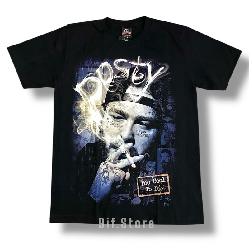 เสื้อผ้าฟอก-ผ้าดำ Posty ฟอนต์ควัน(เรืองแสง)ป้ายRockTees รูปที่ 2