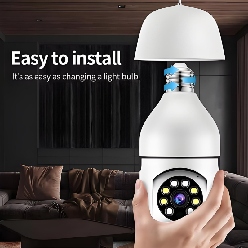 กล้องวงจรปิด CCTVความละเอียดสูง360°อินฟราเรด กล้องรักษาความปลอดภัย Wifi กล้อง IP ระยะไกล กล้องหลอดไฟ