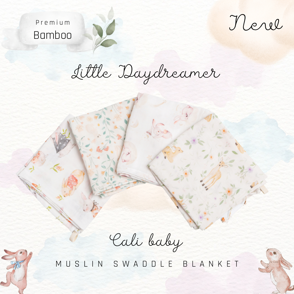 Cali​:Bamboo​ Nursing​ cloth ผ้าอ้อม​ใยไผ่​ 70%🌿ผ้าอเนกประสงค์ *ขนาด 70*70 cm *ป้าย Cali baby