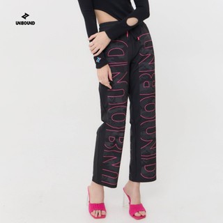 UNBOUND ASTRO CAMO STRAIGHT PANTS (BLACK) กางเกงขายาว