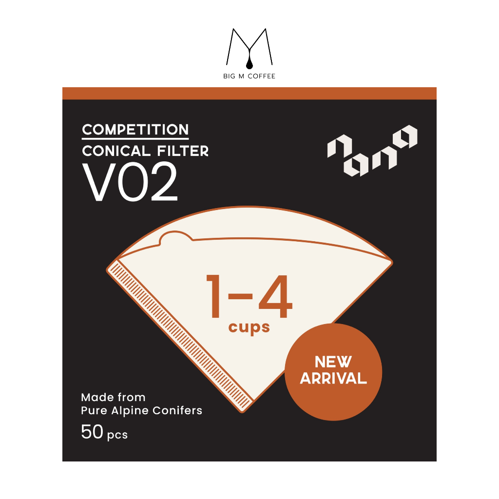 Nana Coffee Roasters Competition Cone V60 Paper Filter Size 02 กระดาษกรองกาแฟ 50 แผ่น I Big m coffee