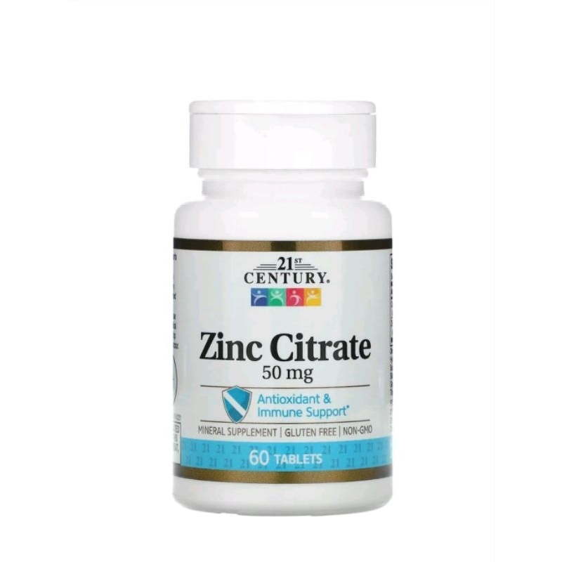 21st Century Zinc Citrate 50 mg // ซิงค์ซิเตรต ขนาด 50 มก. บรรจุ 60 เม็ด
