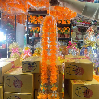 พวงมาลัยไหว้ศาล แก้บน มาลัยดาวเรืองเล็ก พวงมาลัยดาวเรือง พวงมาลัยยาว