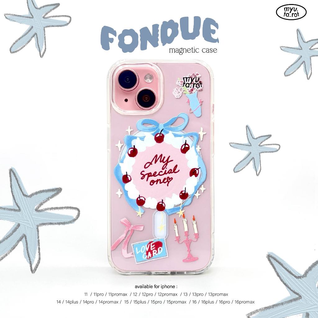 myutarot เคสมือถือกันกระแทก เคสแม่เหล็ก Magnetic สำหรับไอโฟน ลาย Fondue เคสมือถือ เคสน่ารัก